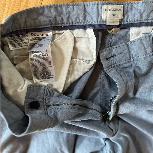 Dockers Pastel Blue Straight Leg Khaki Pants 34 X 29 Coastal - Picture 4 of 12